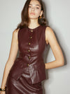 Metal Düğmeli Suni Deri Skinny Set