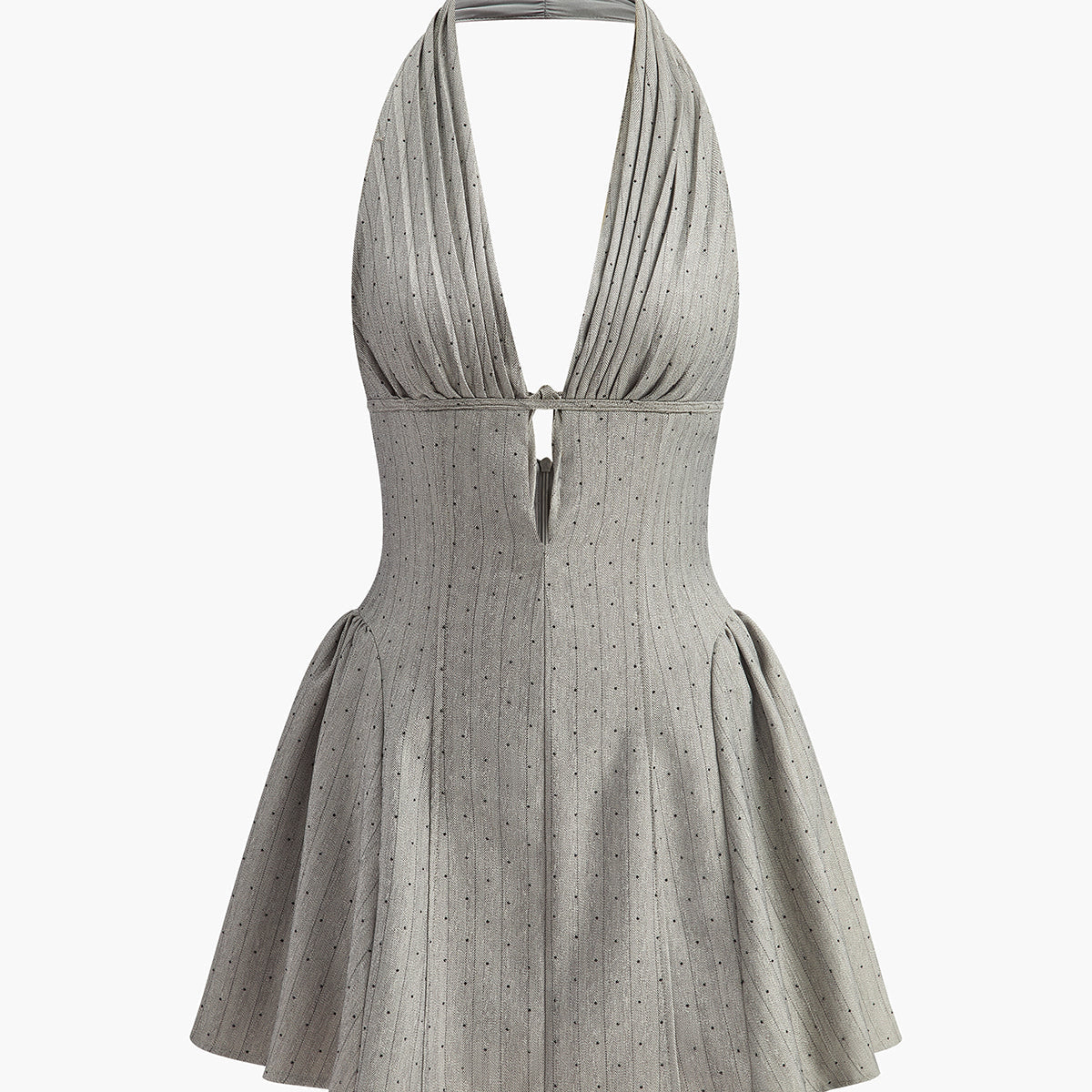 Olyssa Şık Sırt Bağlamalı Sırt Dekolteli Plise Elbise