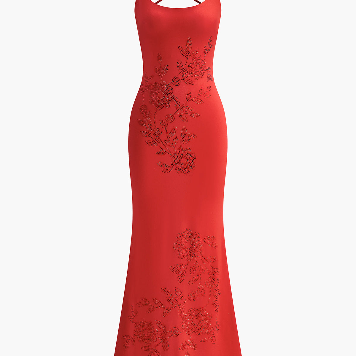 Şık Kolsuz Bağcıklı Abiye Elbise