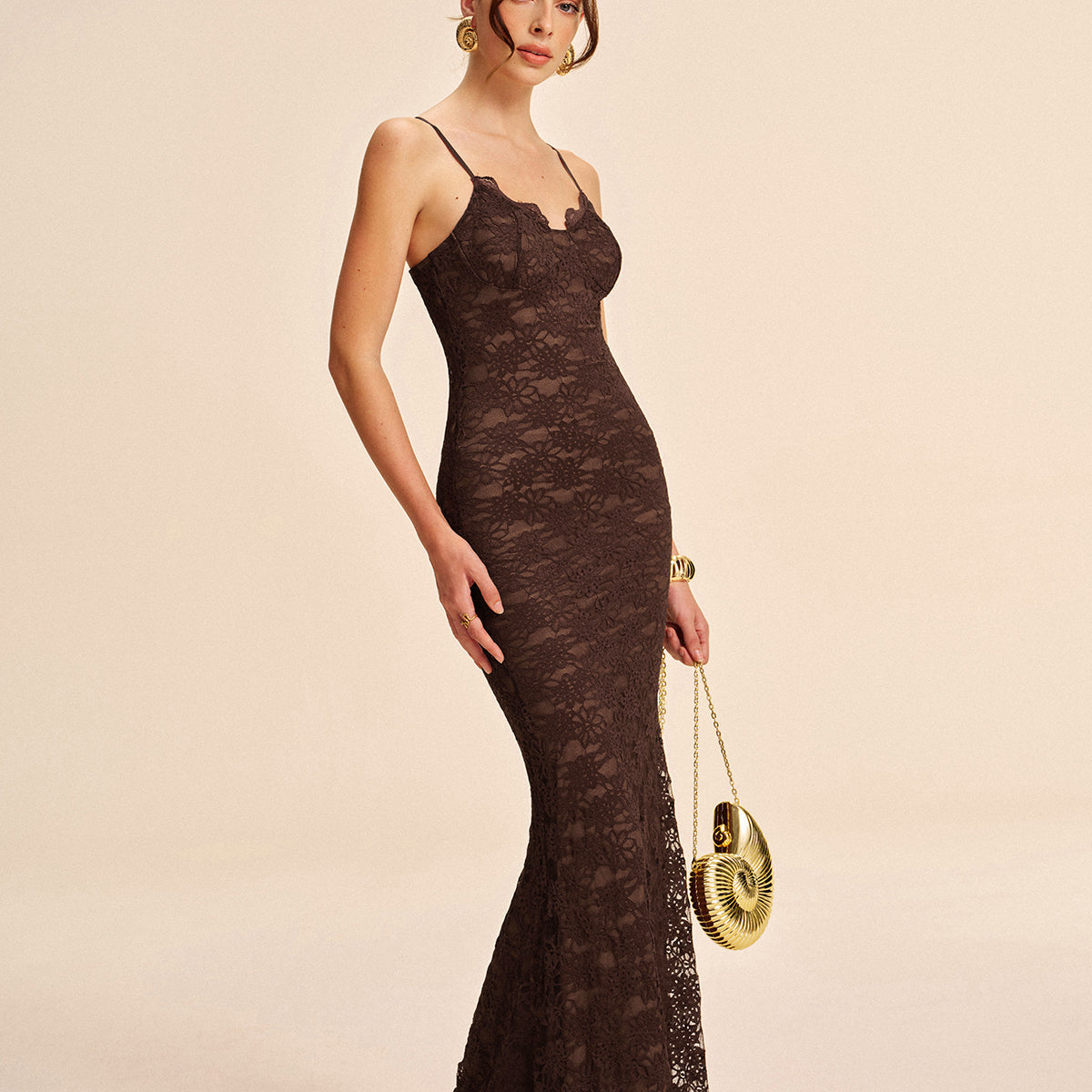 Şık Dantel Askılı Elbise