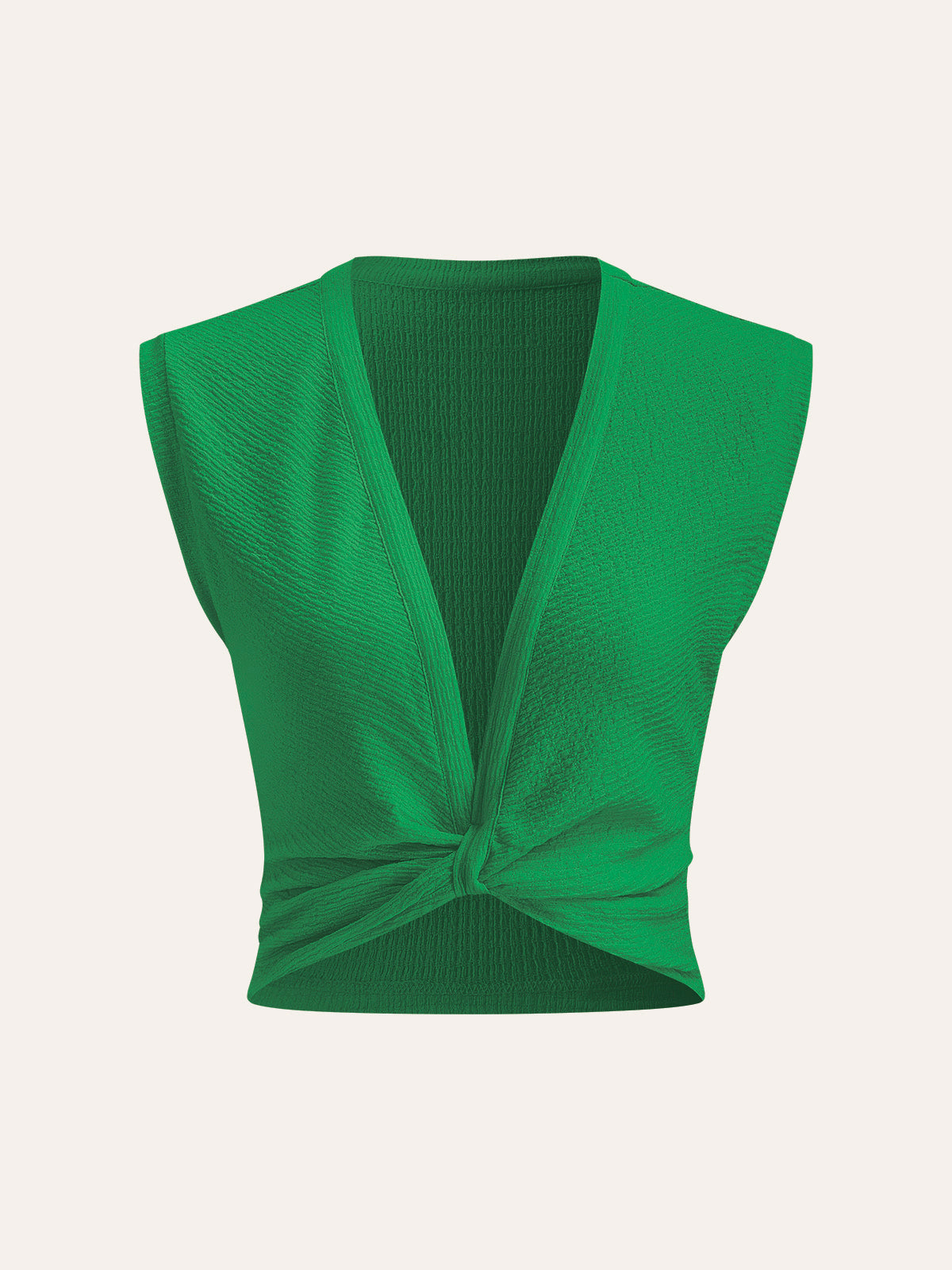 V Yaka Bağlamalı Kolsuz Bluz