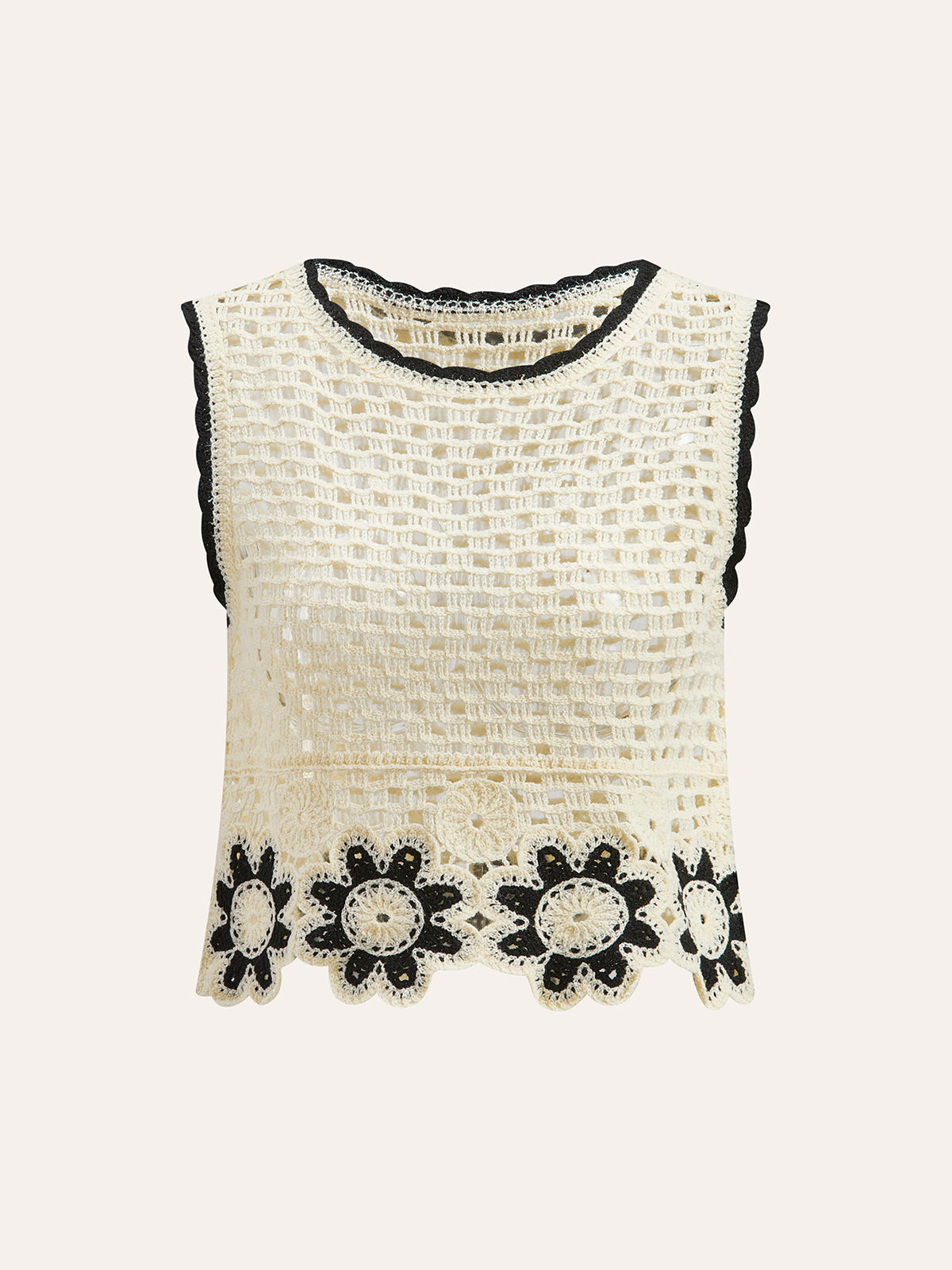 Kroşe Çiçekli Üst ve Pantolon Takımı