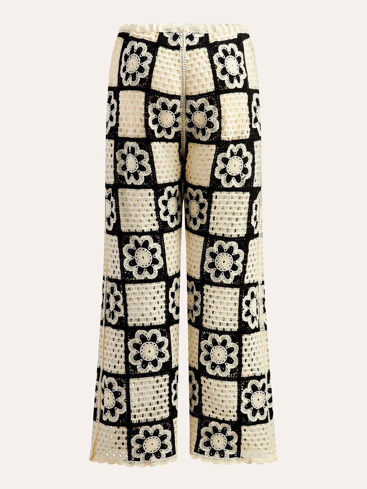 Kroşe Çiçekli Üst ve Pantolon Takımı