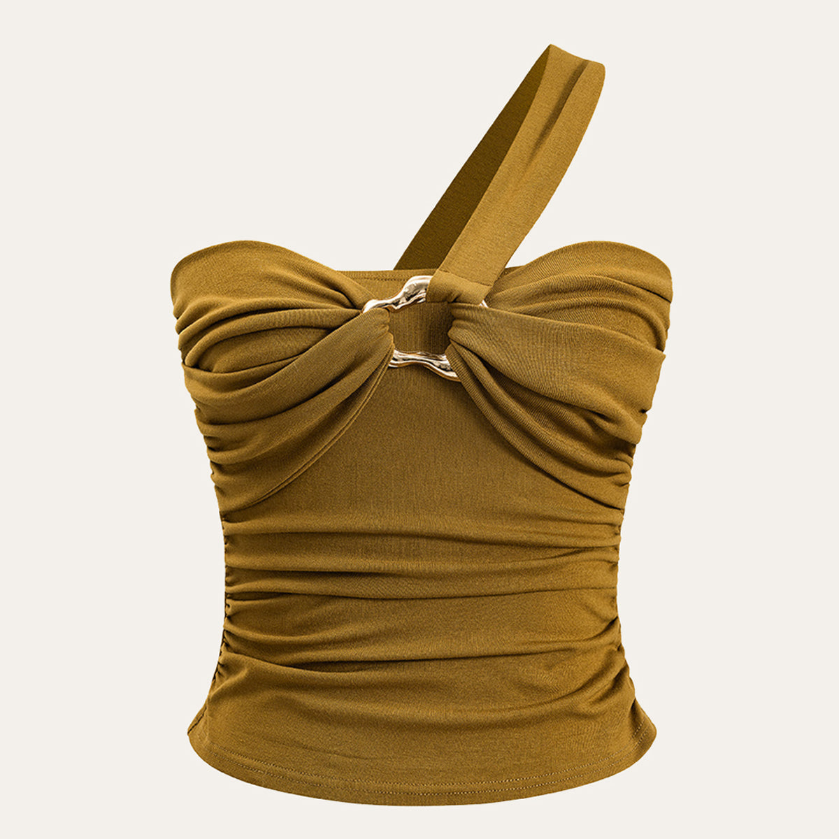 Önü Bükümlü Tek Omuzlu Üst