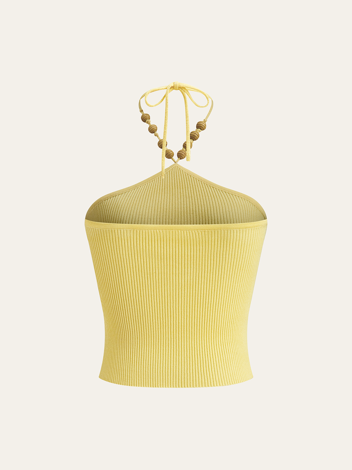 Nervürlü Örgü Halter Crop Top