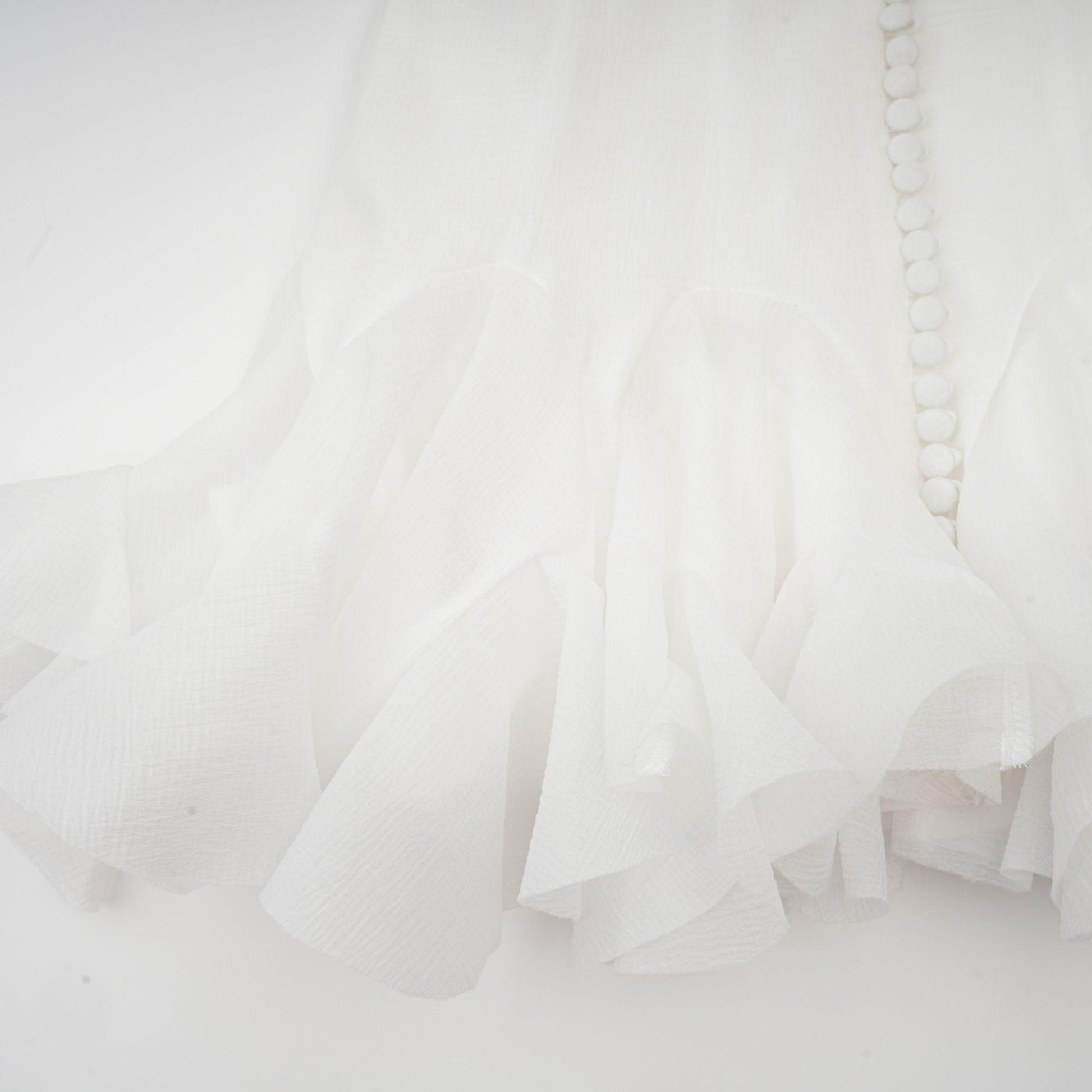 Olyssa Aurora Fırfır Detaylı Beyaz Mini Elbise