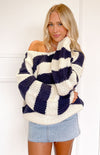 Navy Stripe Knit Sweater