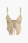 Lace Patchwork Ruffle Crop
