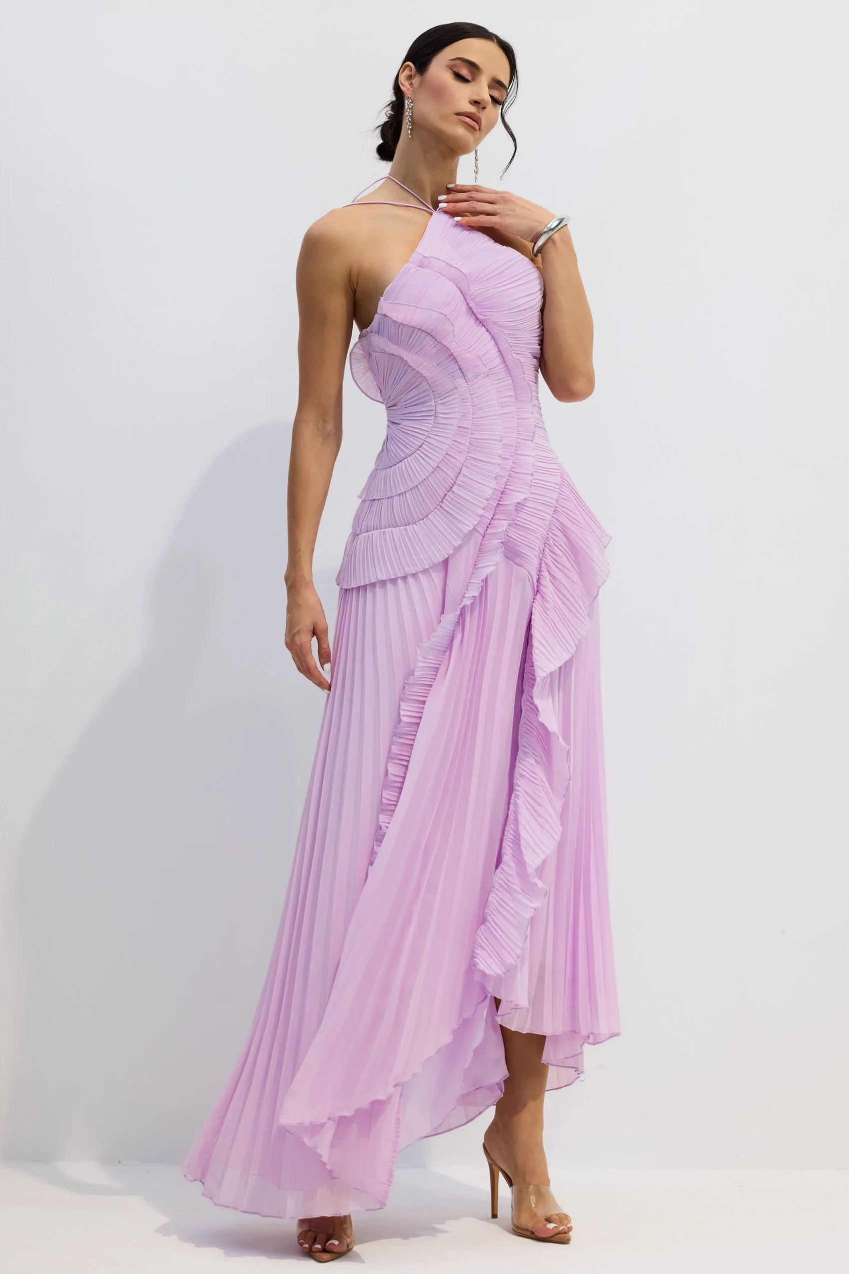 Olyssa Nina Halter Yaka Midi Elbise