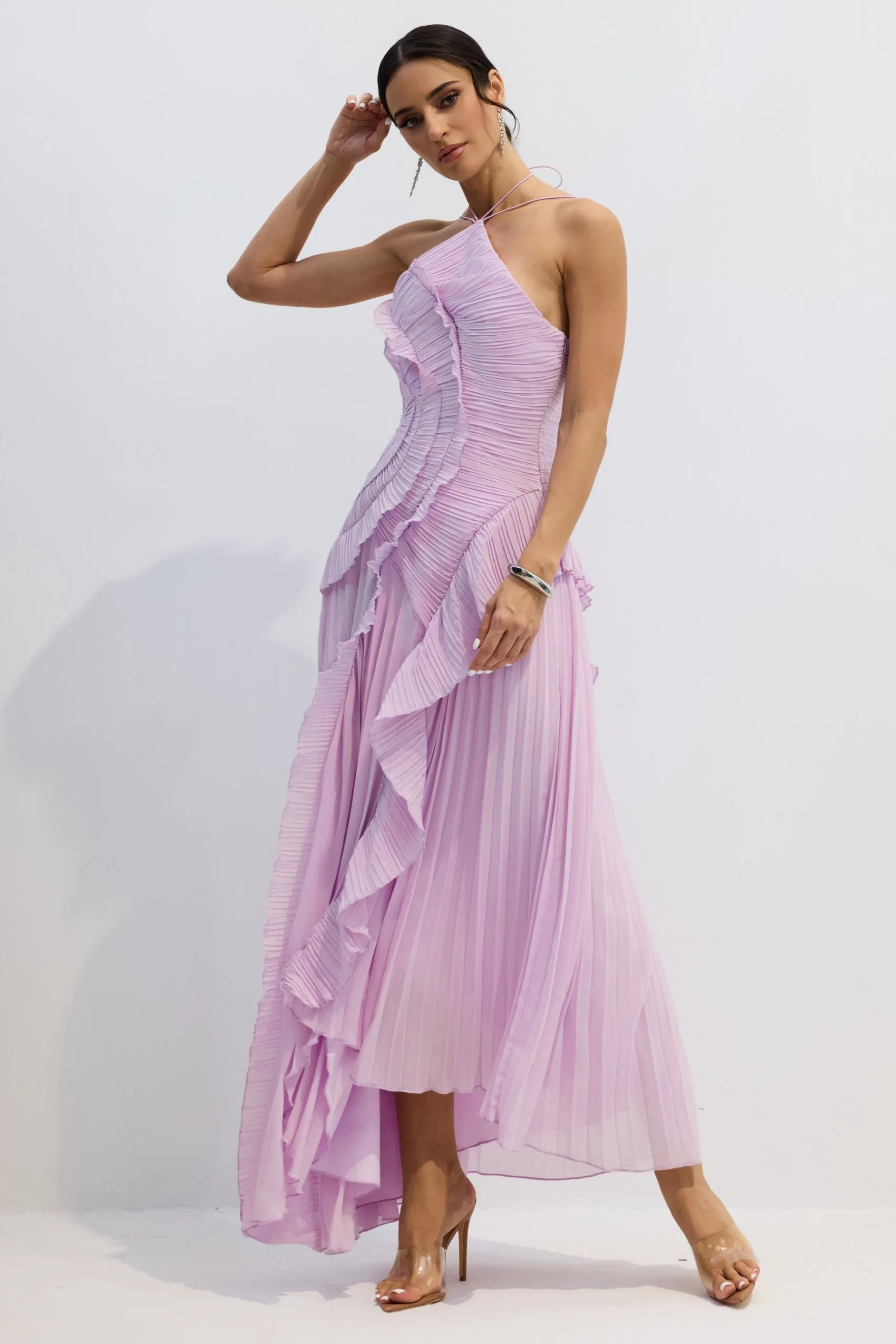 Olyssa Nina Halter Yaka Midi Elbise