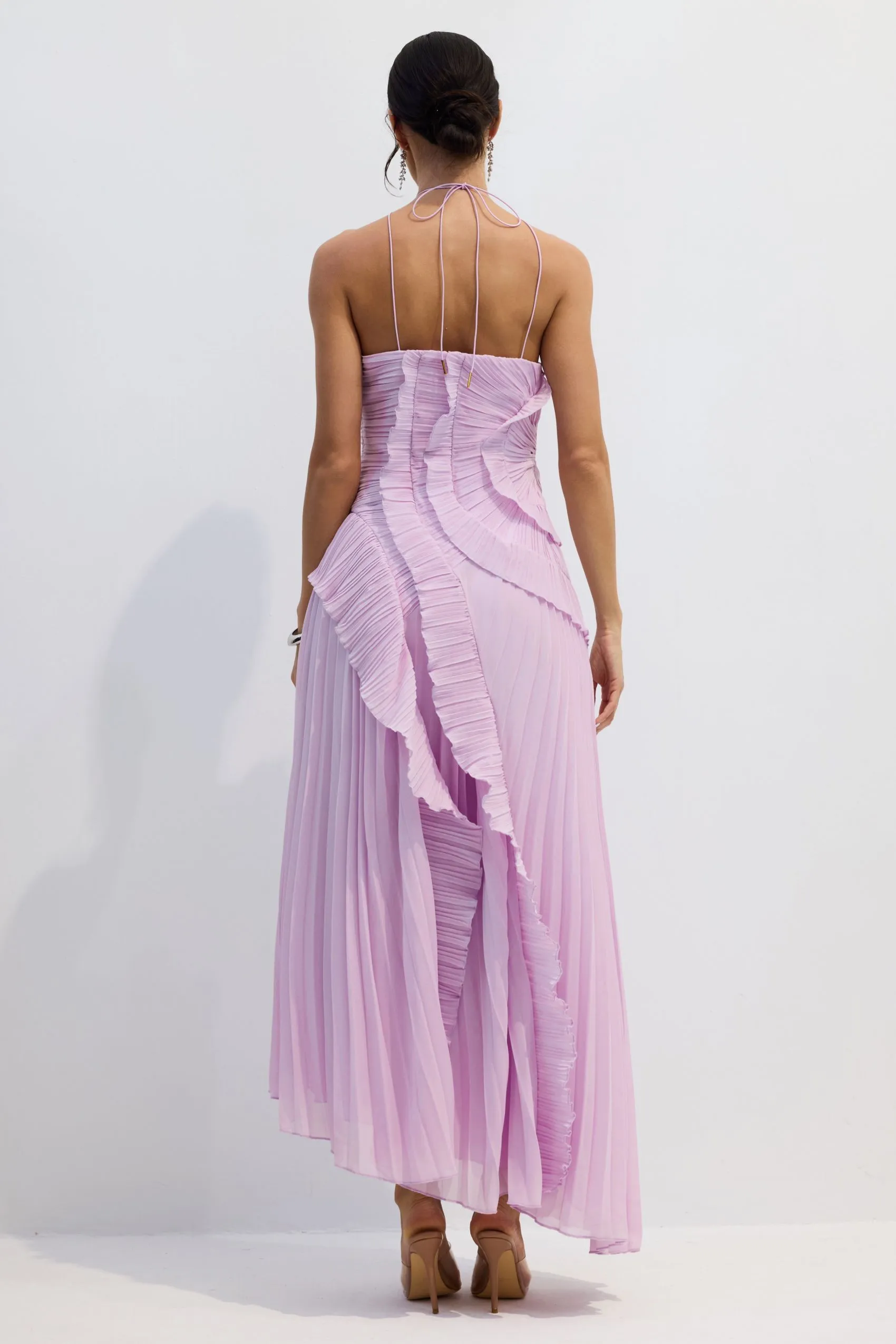 Olyssa Nina Halter Yaka Midi Elbise