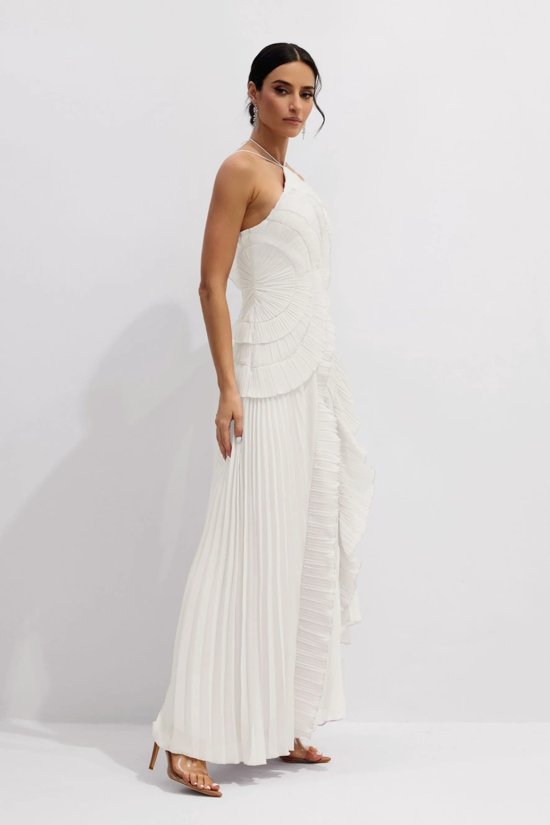 Olyssa Nina Halter Yaka Midi Elbise