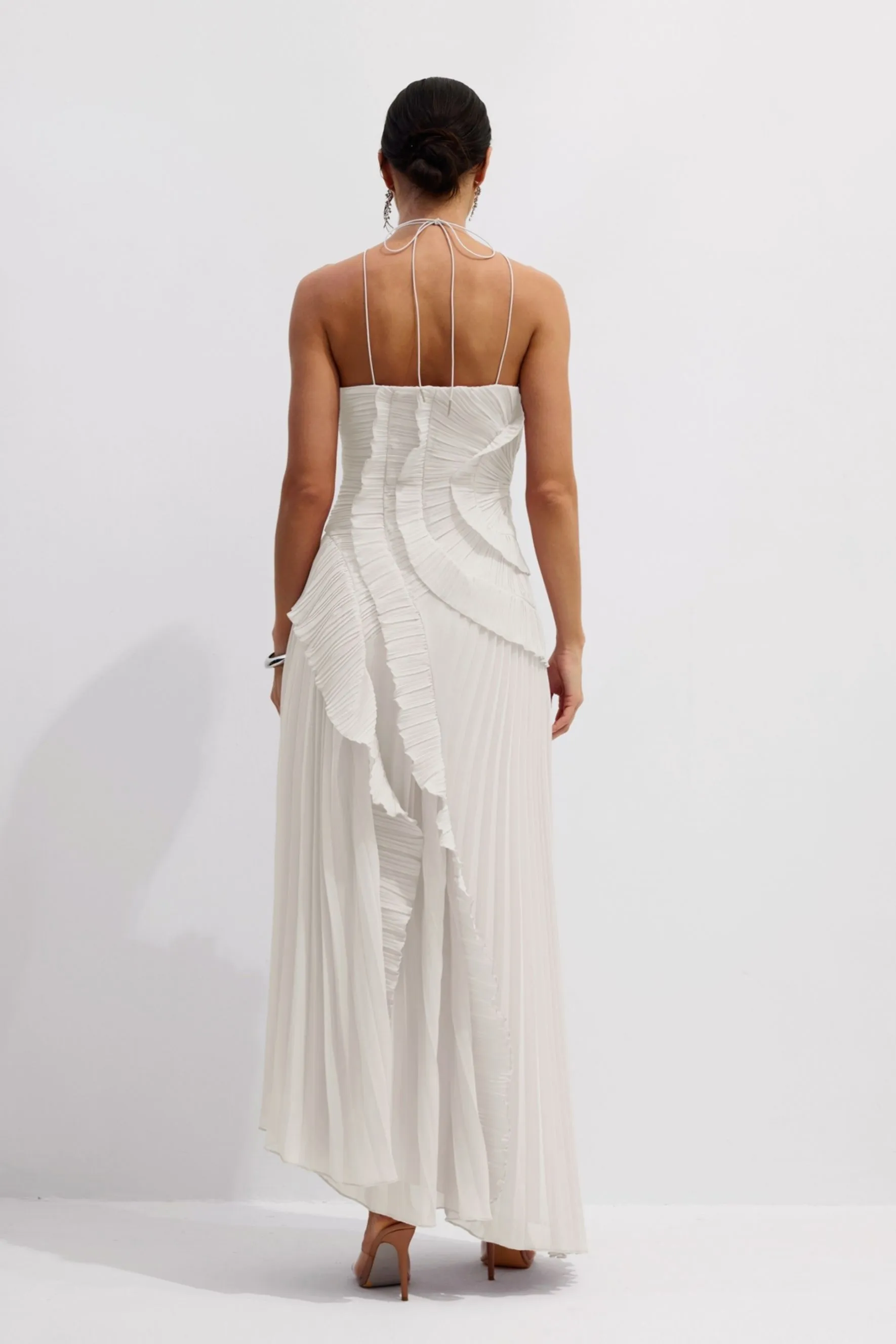 Olyssa Nina Halter Yaka Midi Elbise