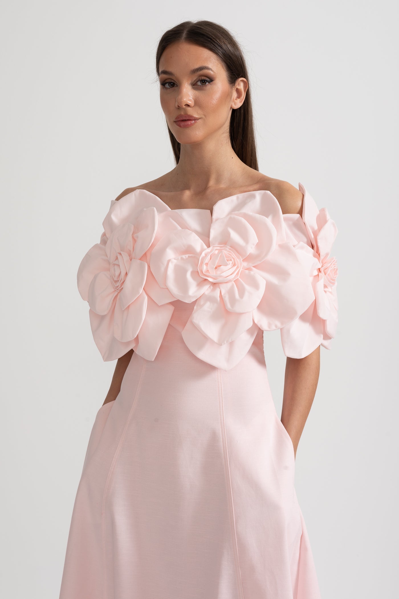 Olyssa Çiçek Desenli Midi Elbise