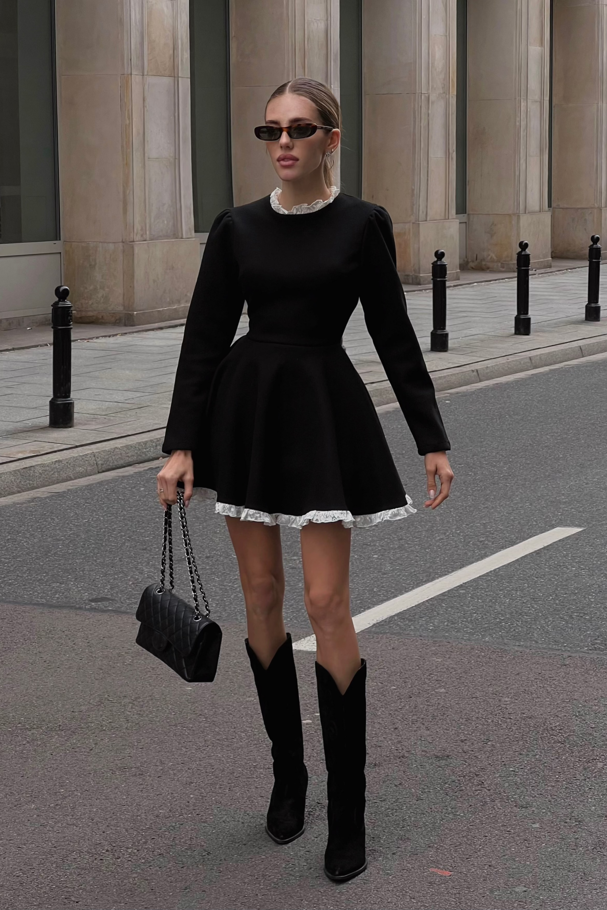 Olyssa Norma Dantel Kenarlı Mini Elbise