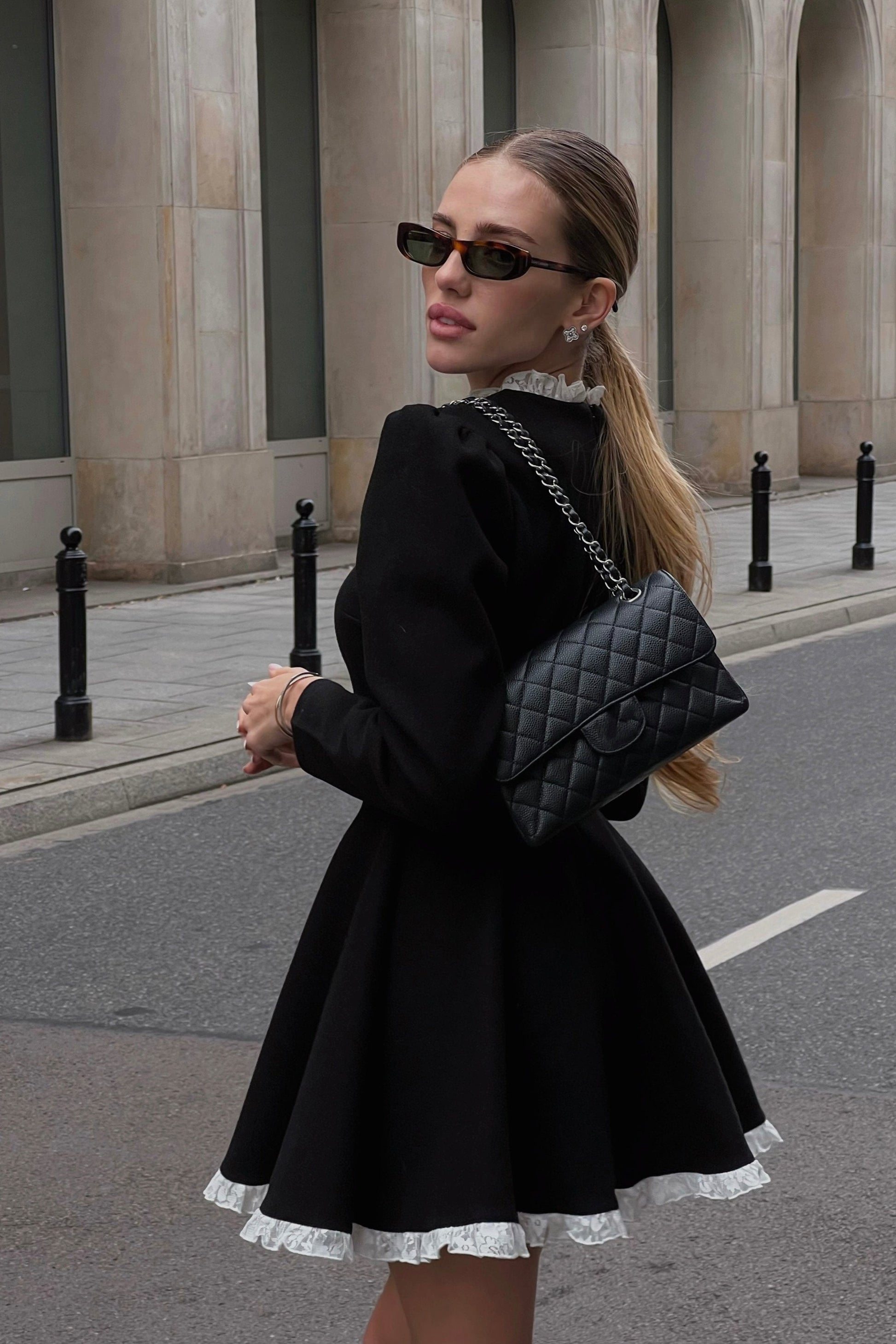 Olyssa Norma Dantel Kenarlı Mini Elbise