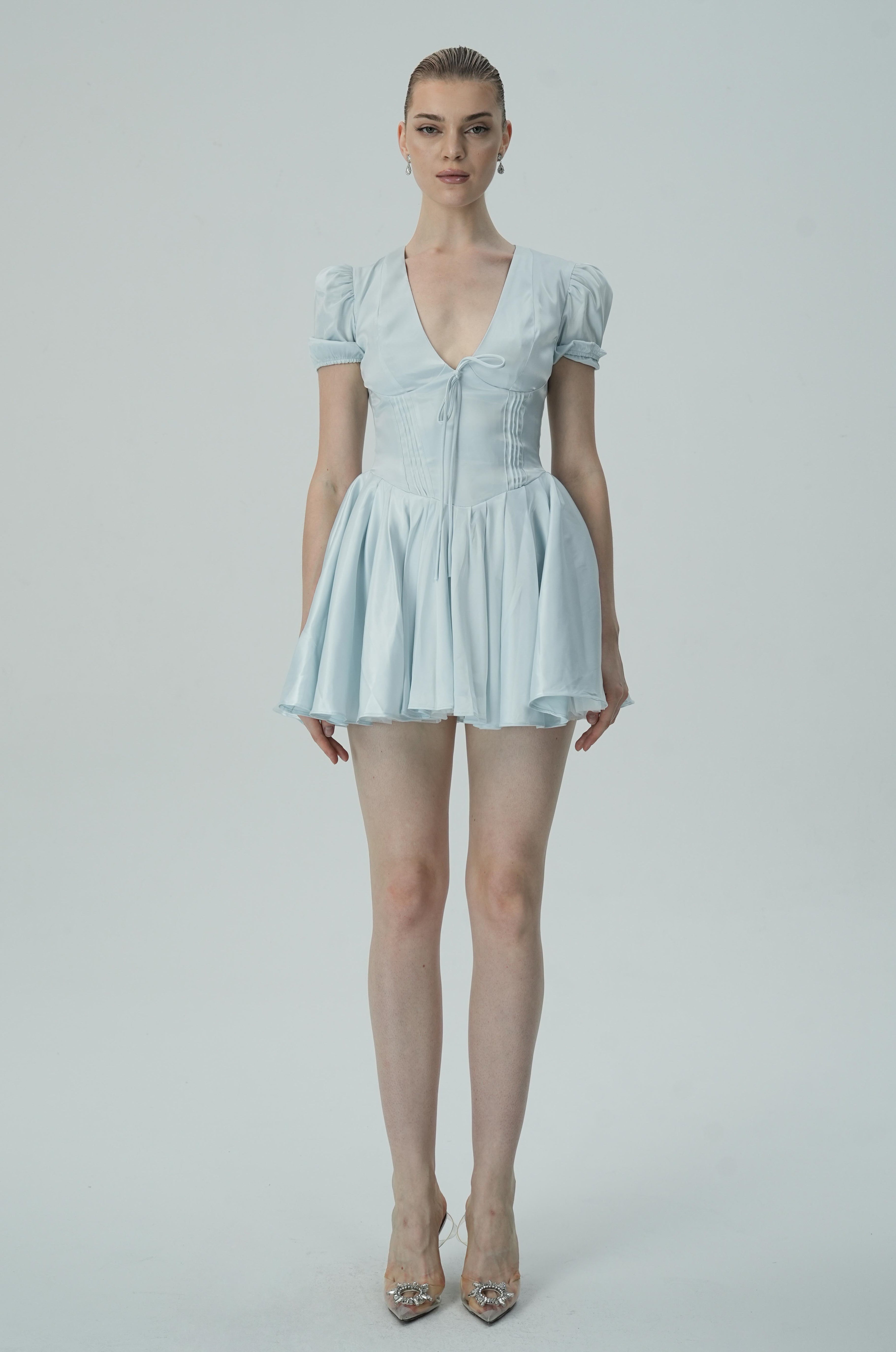 Olyssa Şık Puf Kollu Mini Elbise