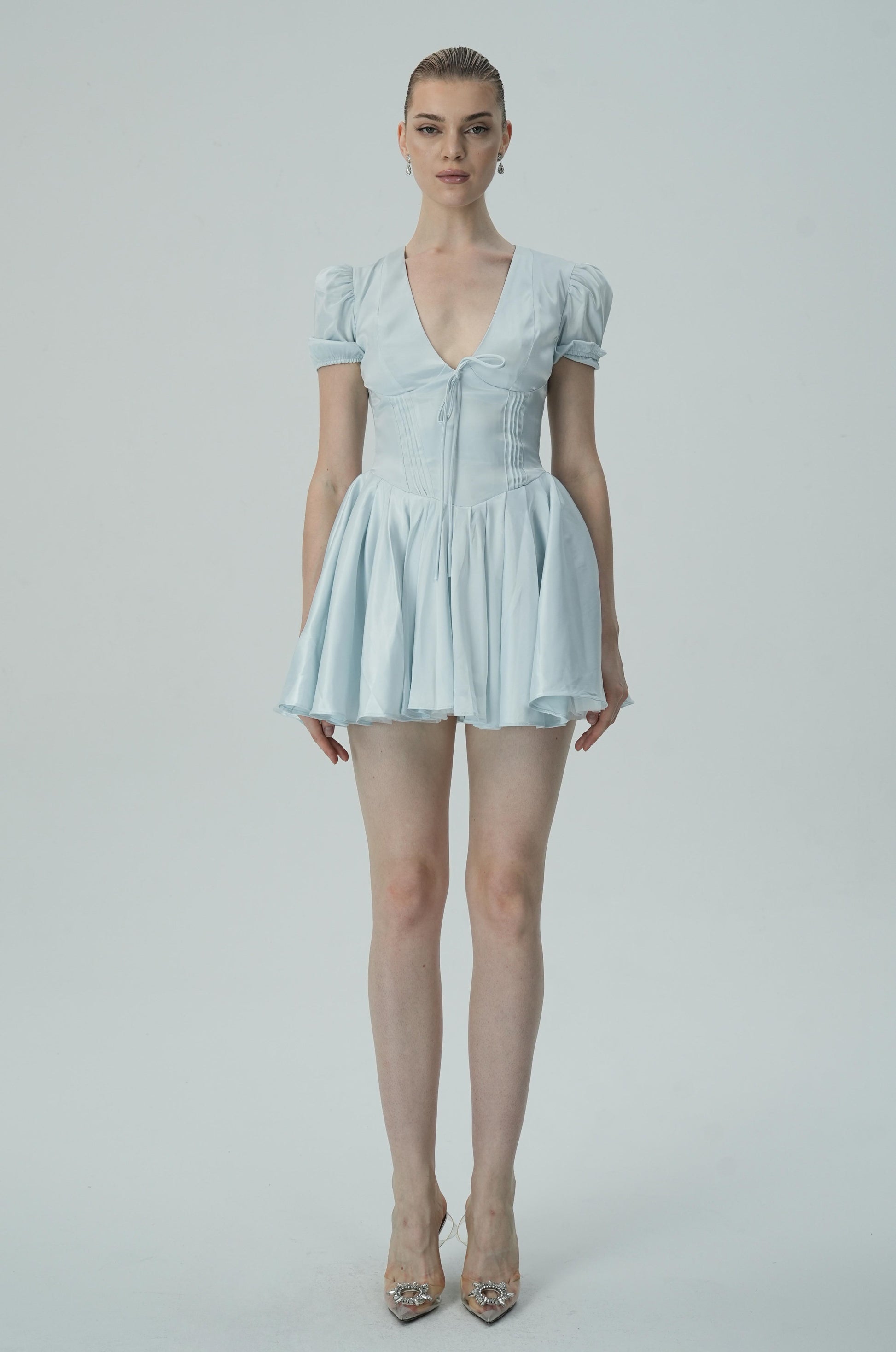 Olyssa Şık Puf Kollu Mini Elbise