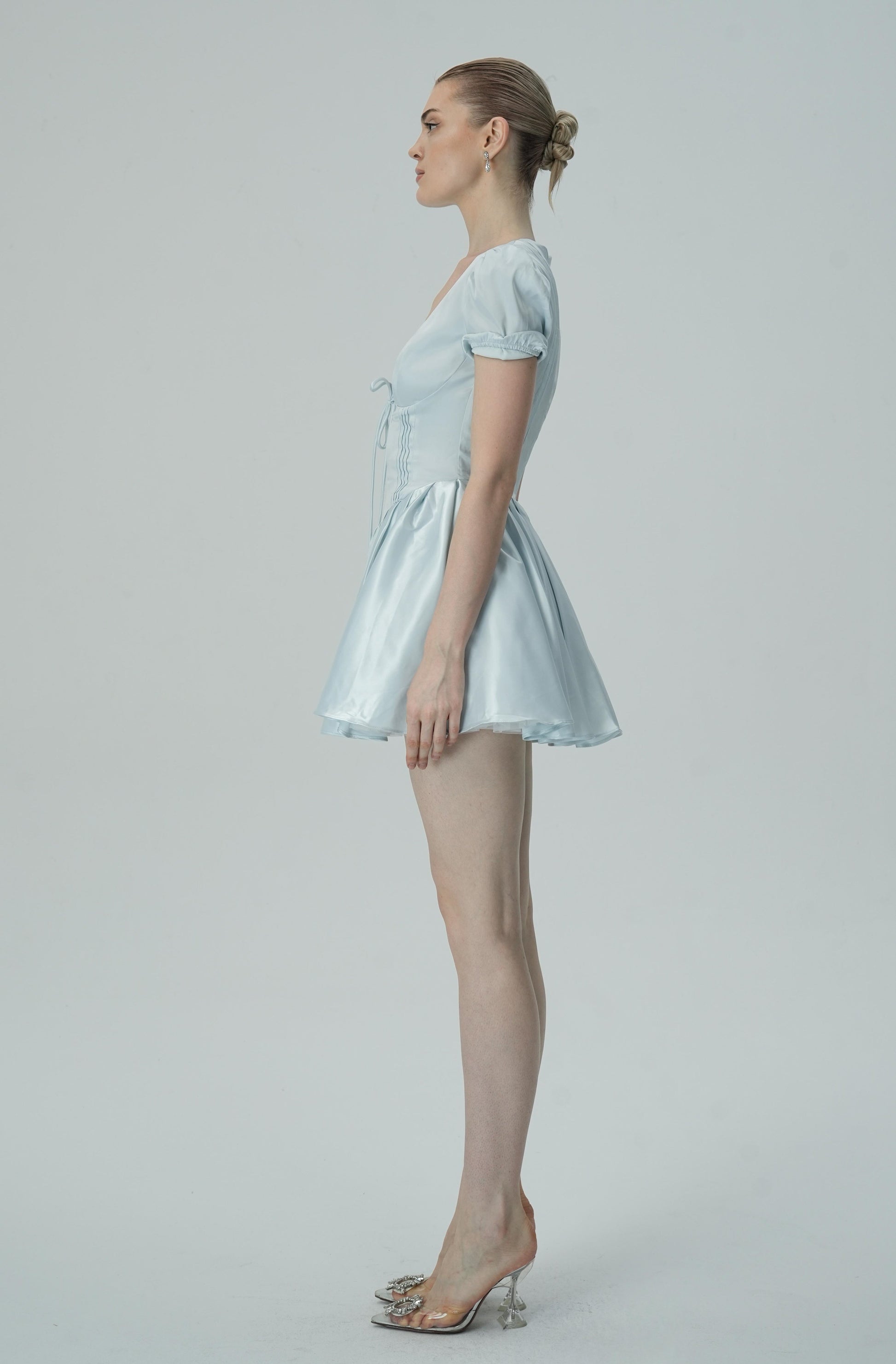 Olyssa Şık Puf Kollu Mini Elbise