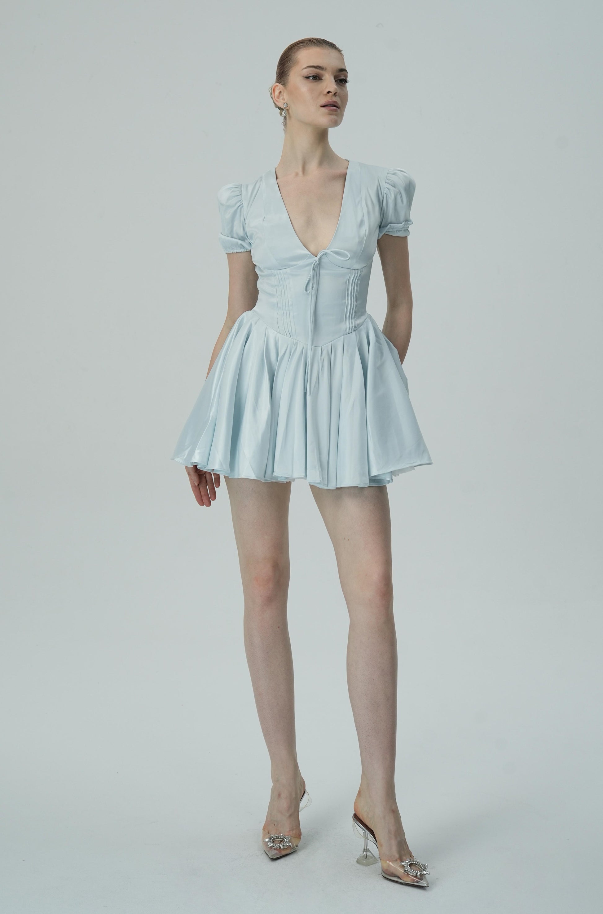 Olyssa Şık Puf Kollu Mini Elbise