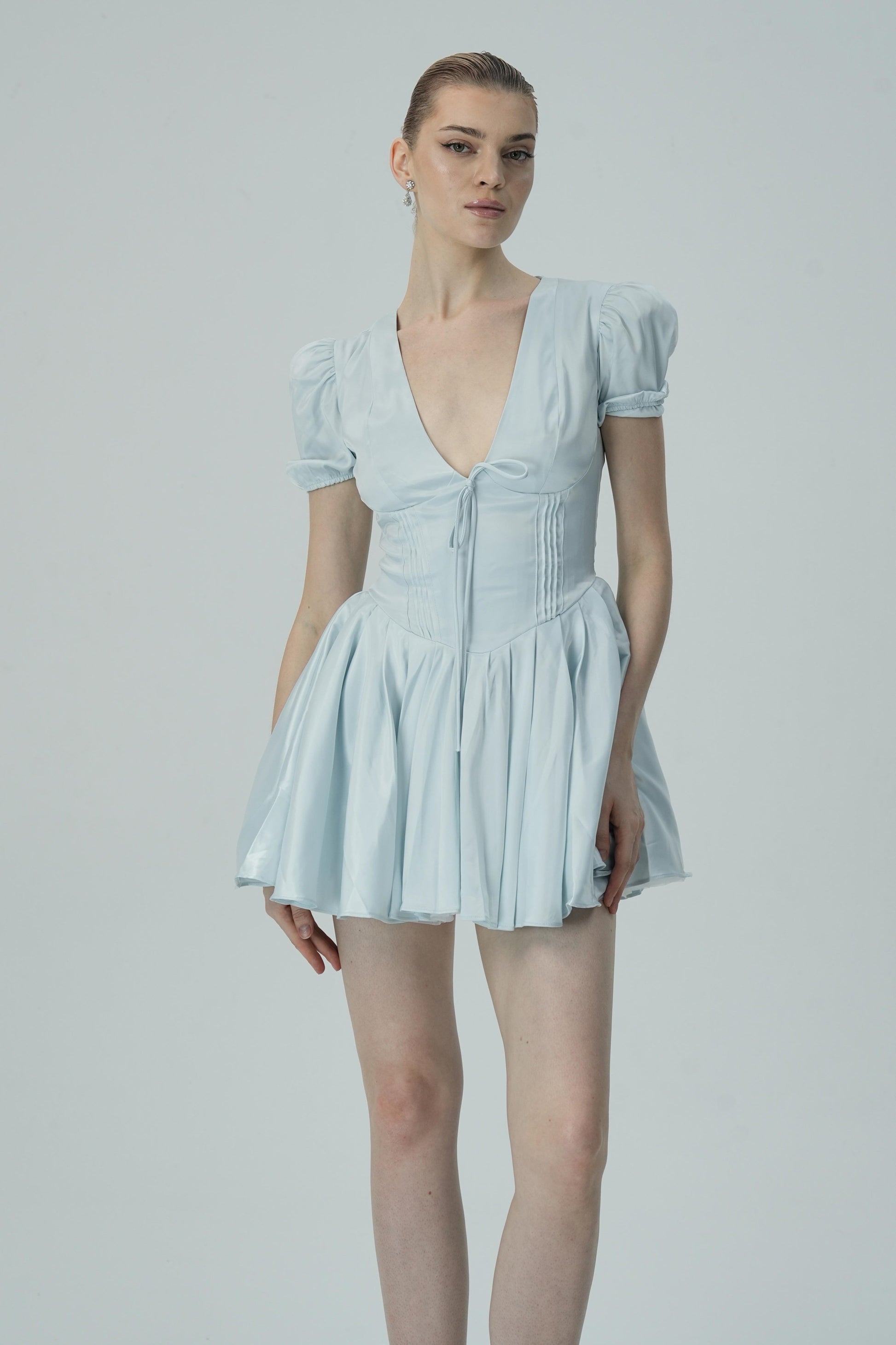 Olyssa Şık Puf Kollu Mini Elbise