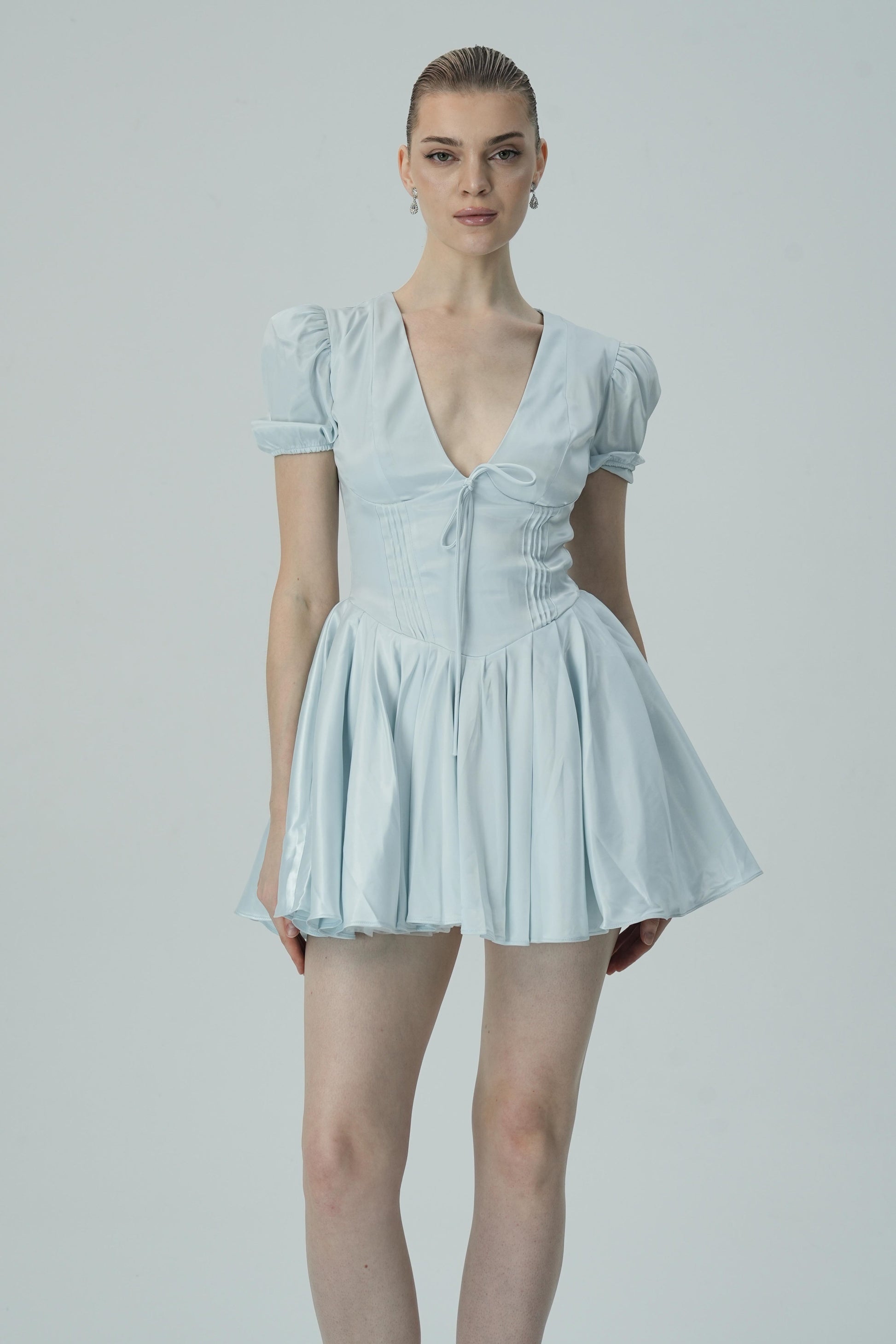 Olyssa Şık Puf Kollu Mini Elbise