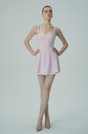 Olyssa Fiyonk Askılı Yumuşak Pembe Mini Elbise