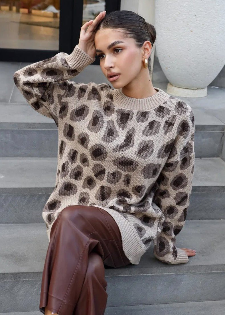 Harmony Leopar Desenli Oversize Kazak