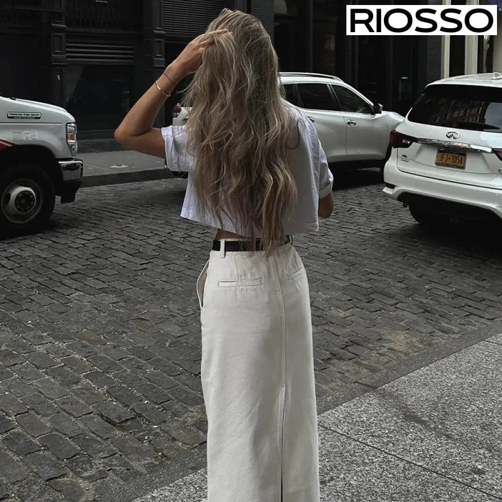 Destin Yırtmaçlı Maksi Etek