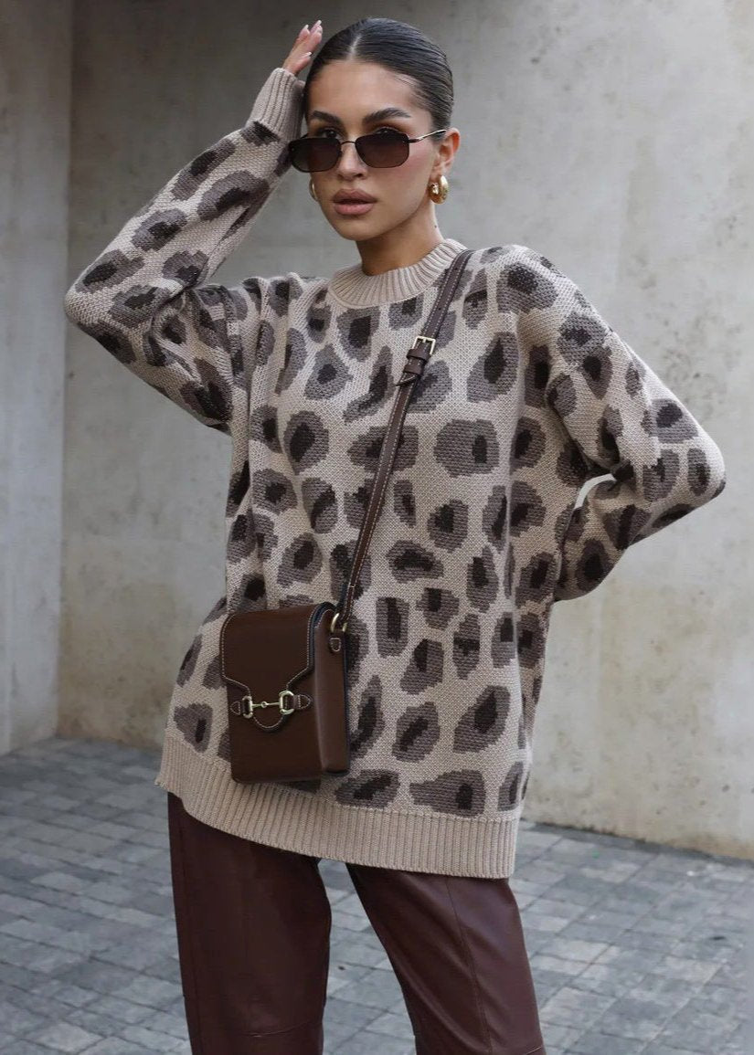 Harmony Leopar Desenli Oversize Kazak