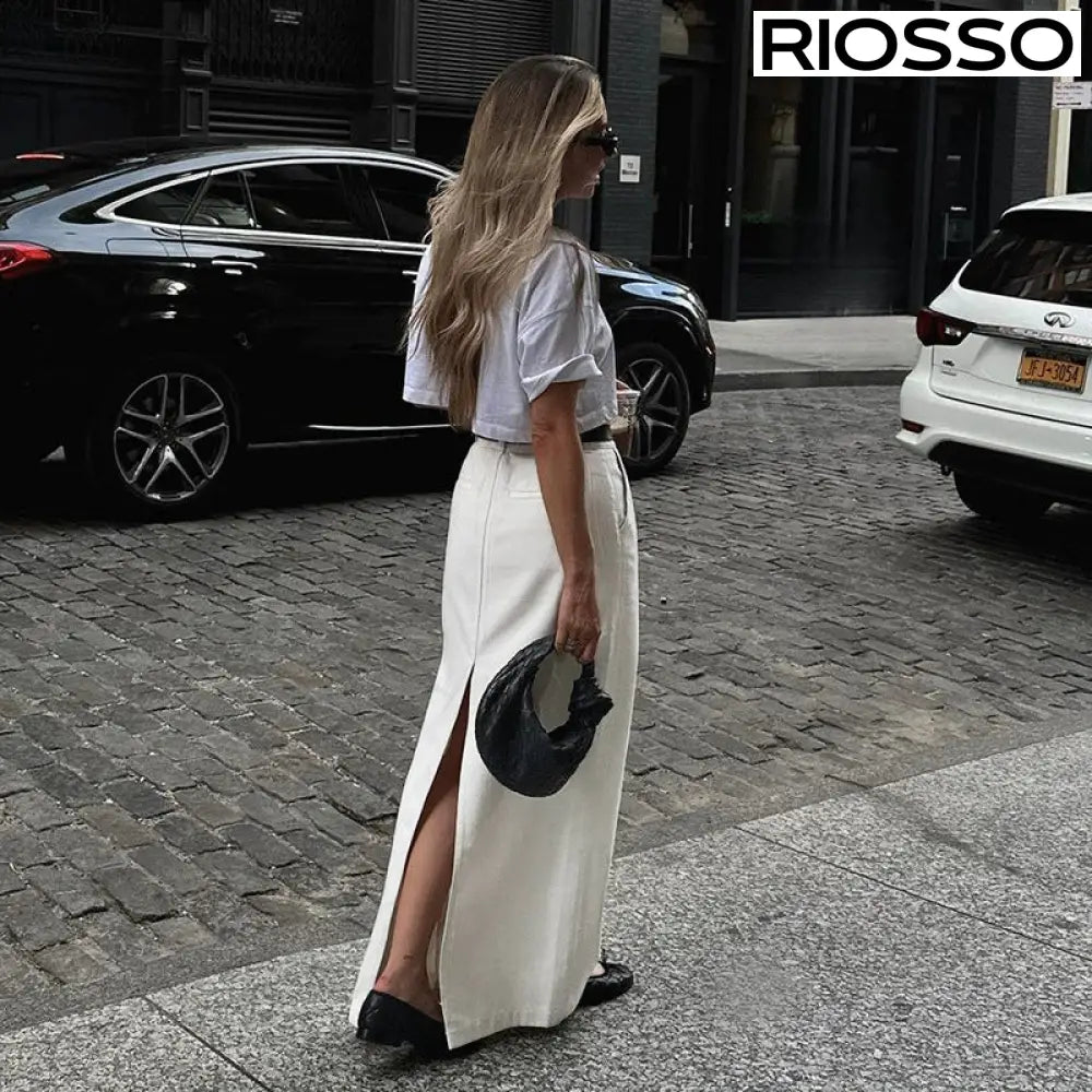 Destin Yırtmaçlı Maksi Etek