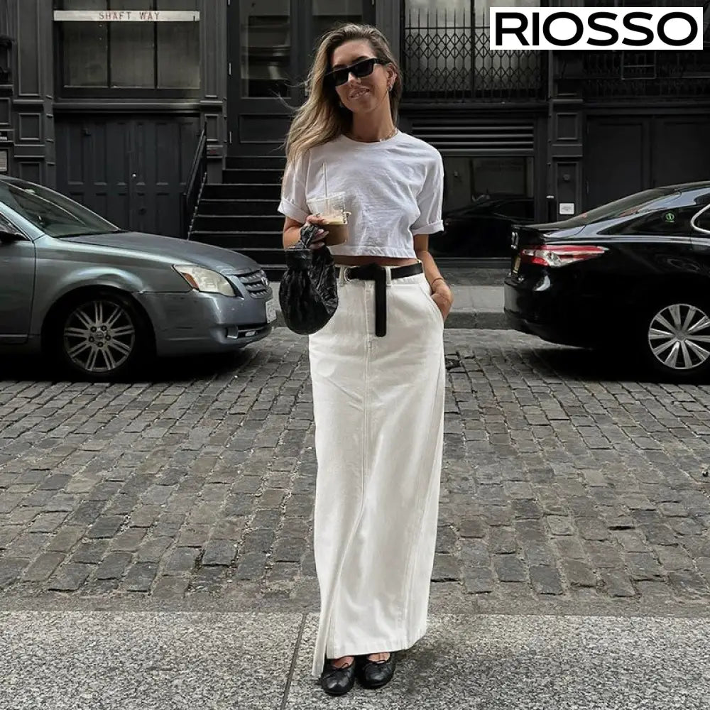 Destin Yırtmaçlı Maksi Etek