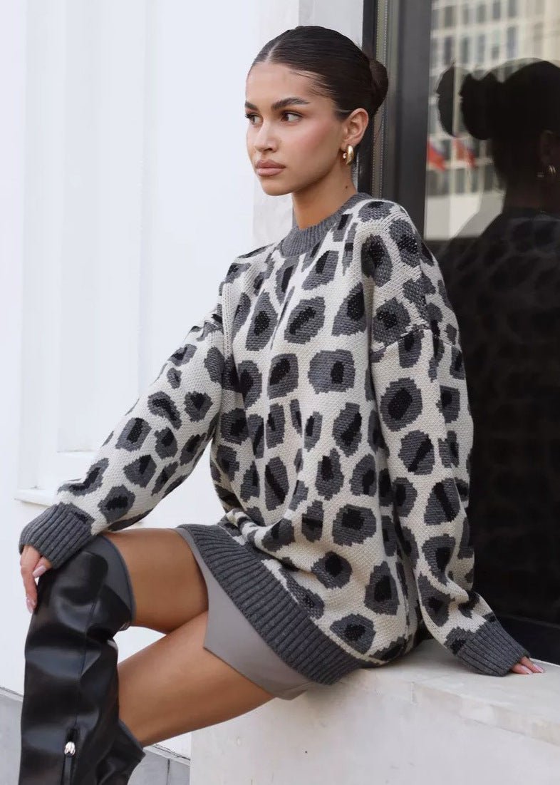 Harmony Leopar Desenli Oversize Kazak