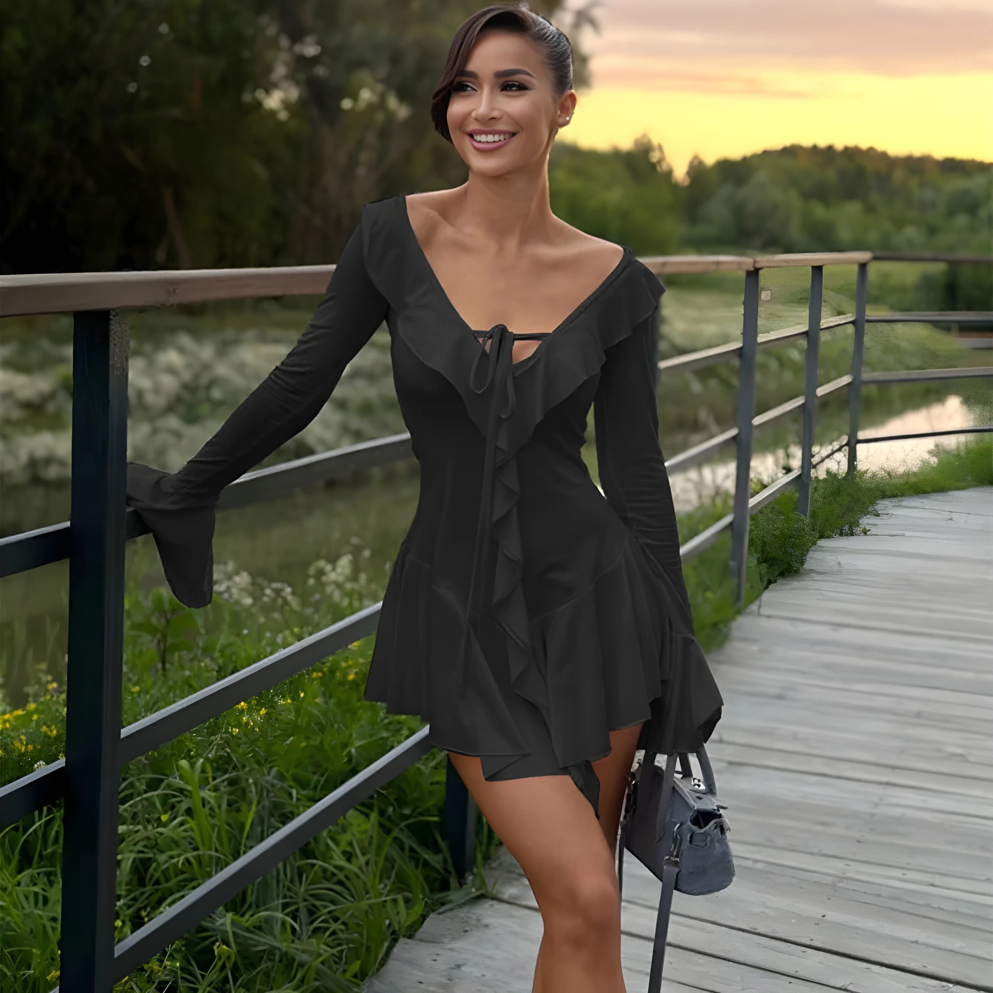 Olyssa Lumi Ruffle Elbise