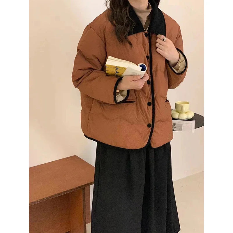 Kontrast Detaylı Kapitone Mont