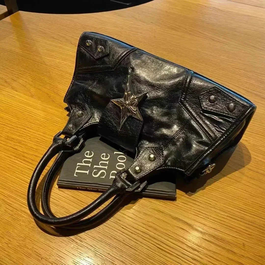Gotik Yıldızlı Siyah Çanta