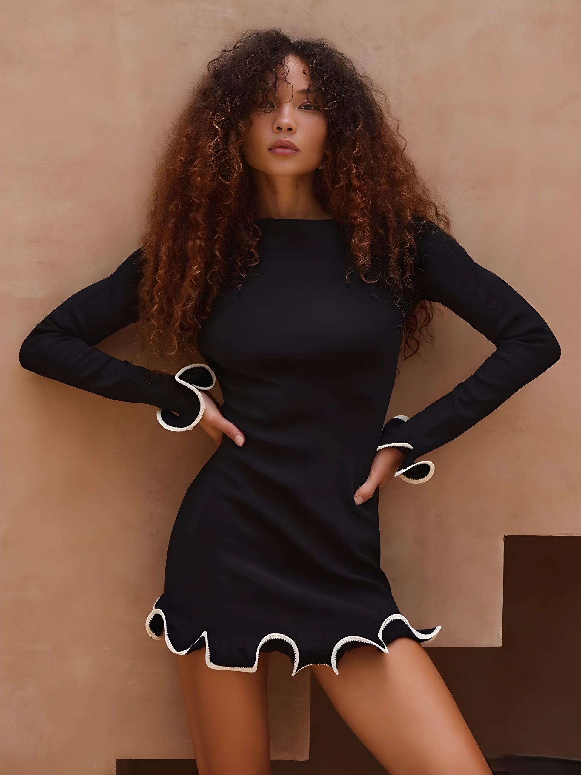 Olyssa Wave Edge Mini Elbise