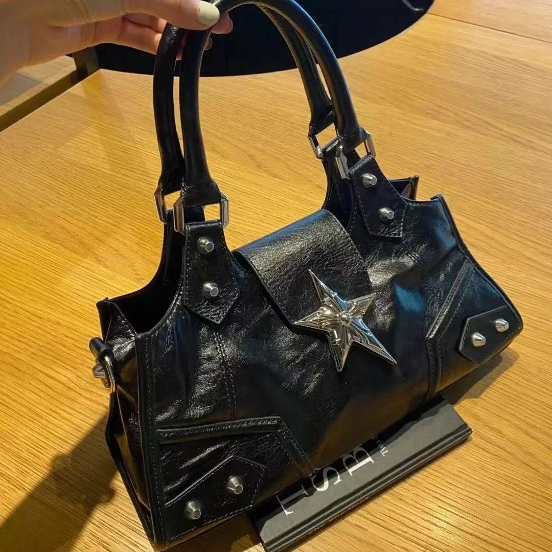 Gotik Yıldızlı Siyah Çanta