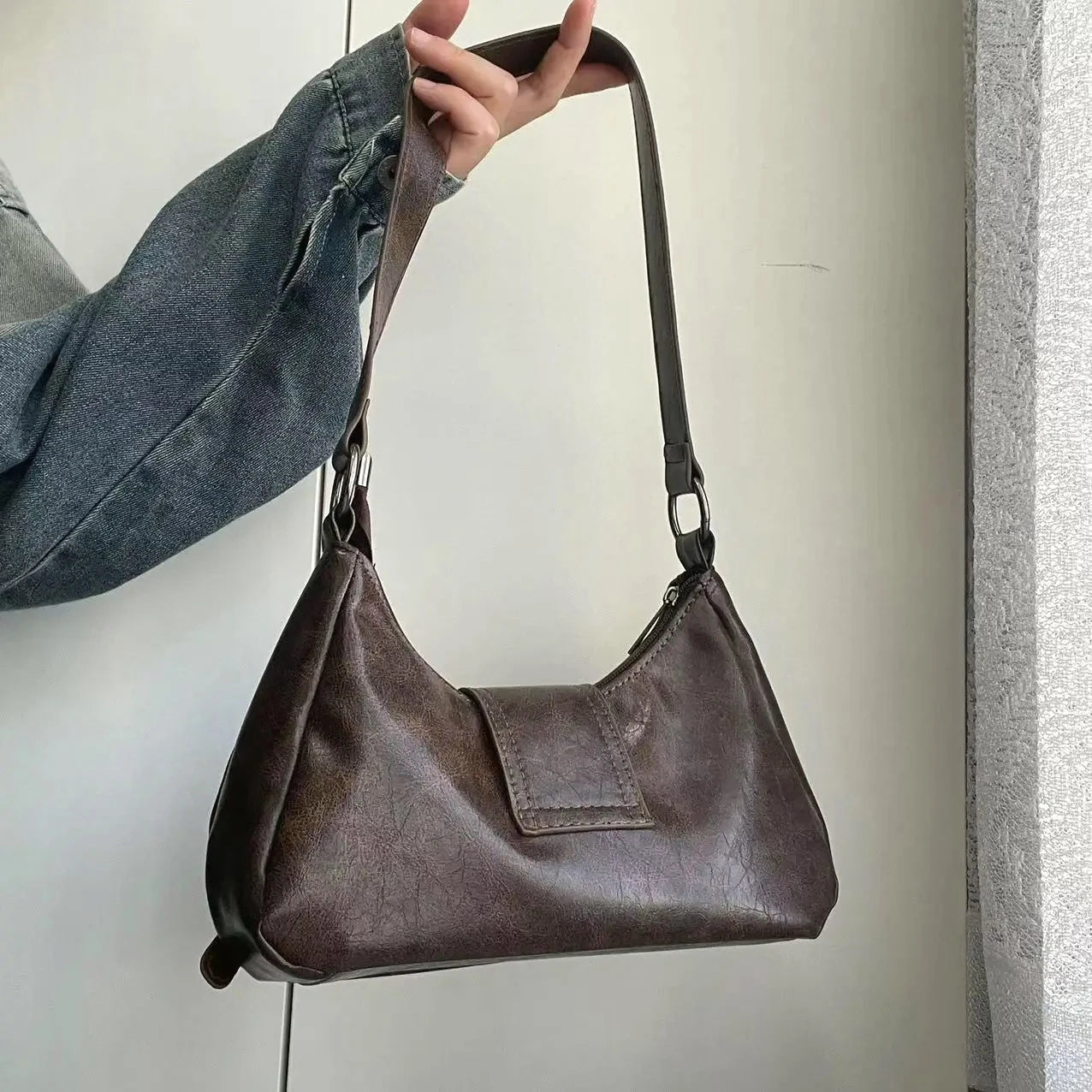 Olyssa Vintage Maillard Tarzı Kadın Omuz Çantası