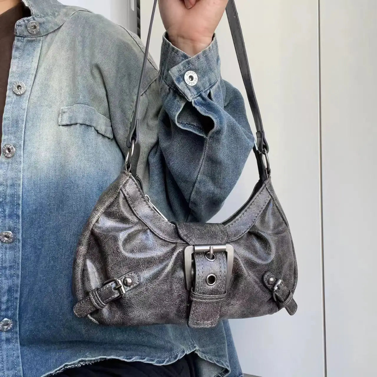 Olyssa Vintage Maillard Tarzı Kadın Omuz Çantası