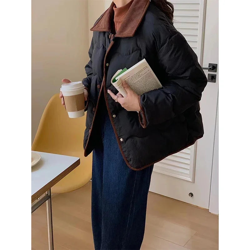 Kontrast Detaylı Kapitone Mont