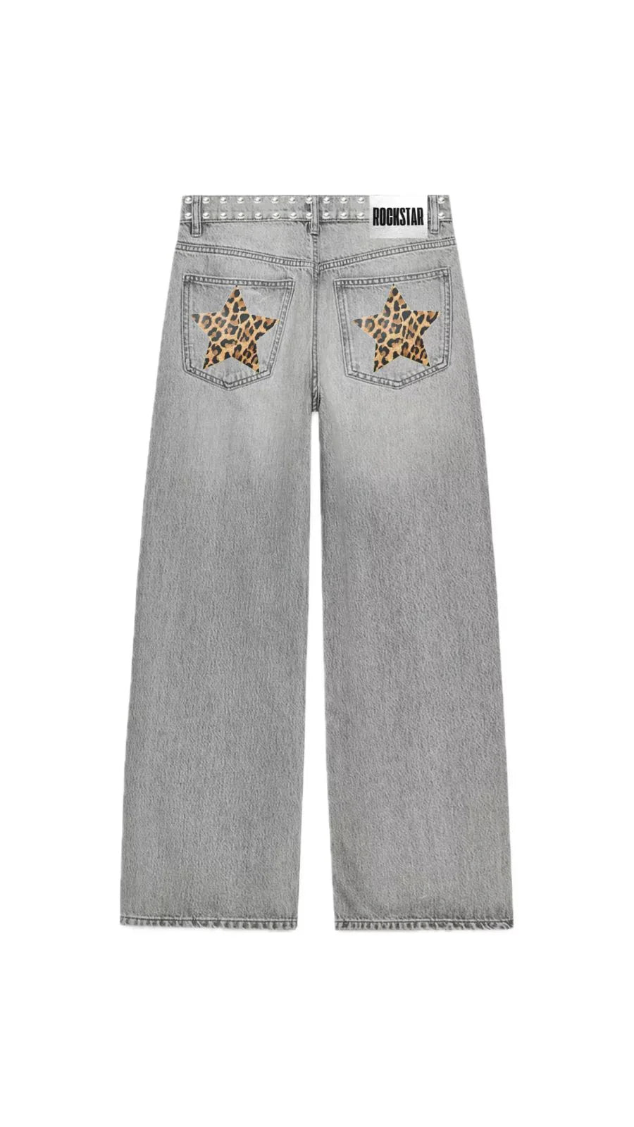 Dilemma Women's Jeans Y2K Stylish Star Graphics Hip Hop High Street Baggy Jeans Retro Harajuku Unisex Straight Through Jeans