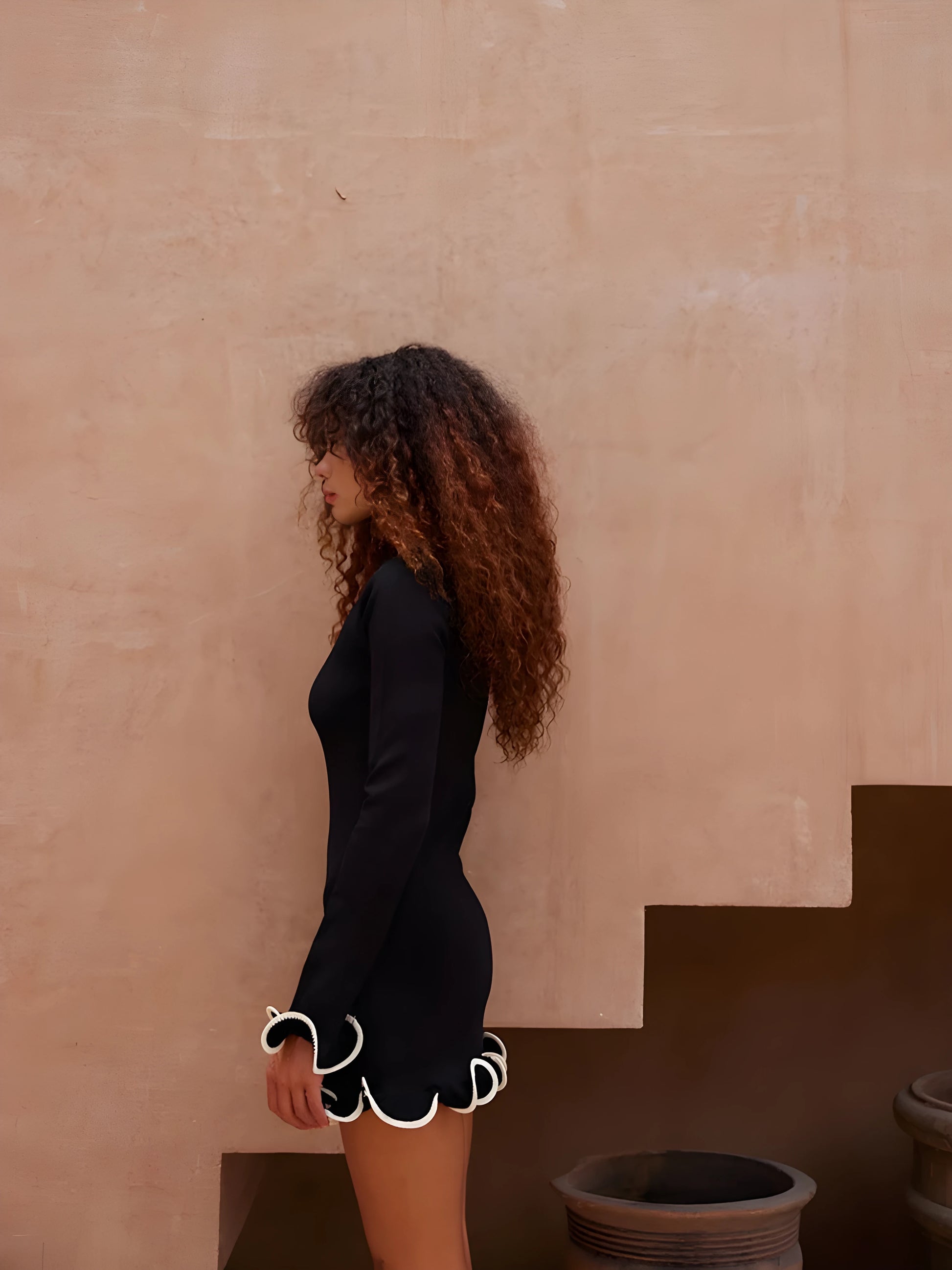 Olyssa Wave Edge Mini Elbise