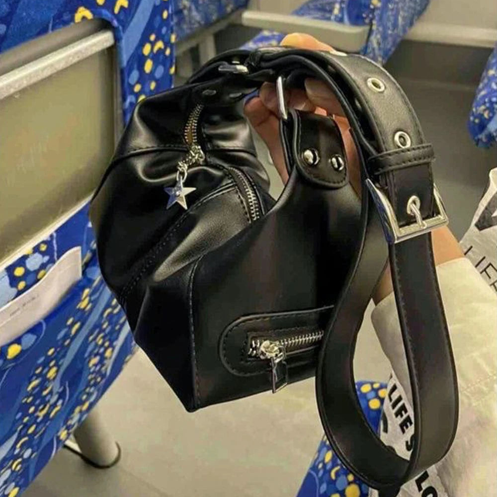 Yıldız Detaylı Deri Görünümlü Omuz Çantası