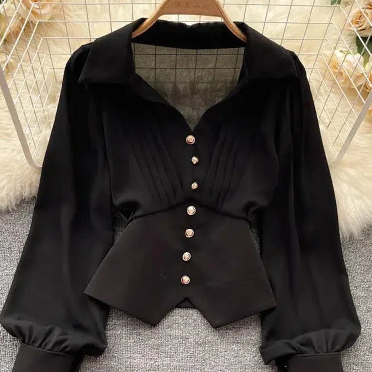 Fransız Model Uzun Kollu Gömlek Bluz