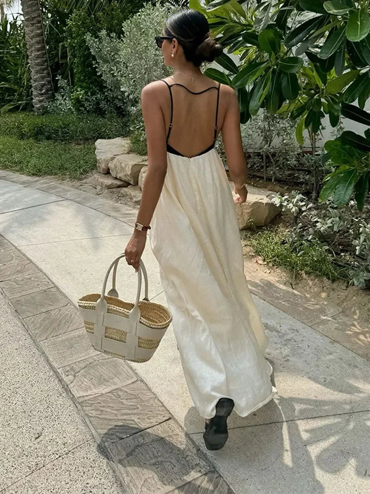 OIyssa Kontrast Büstiyerli Midi Elbise"