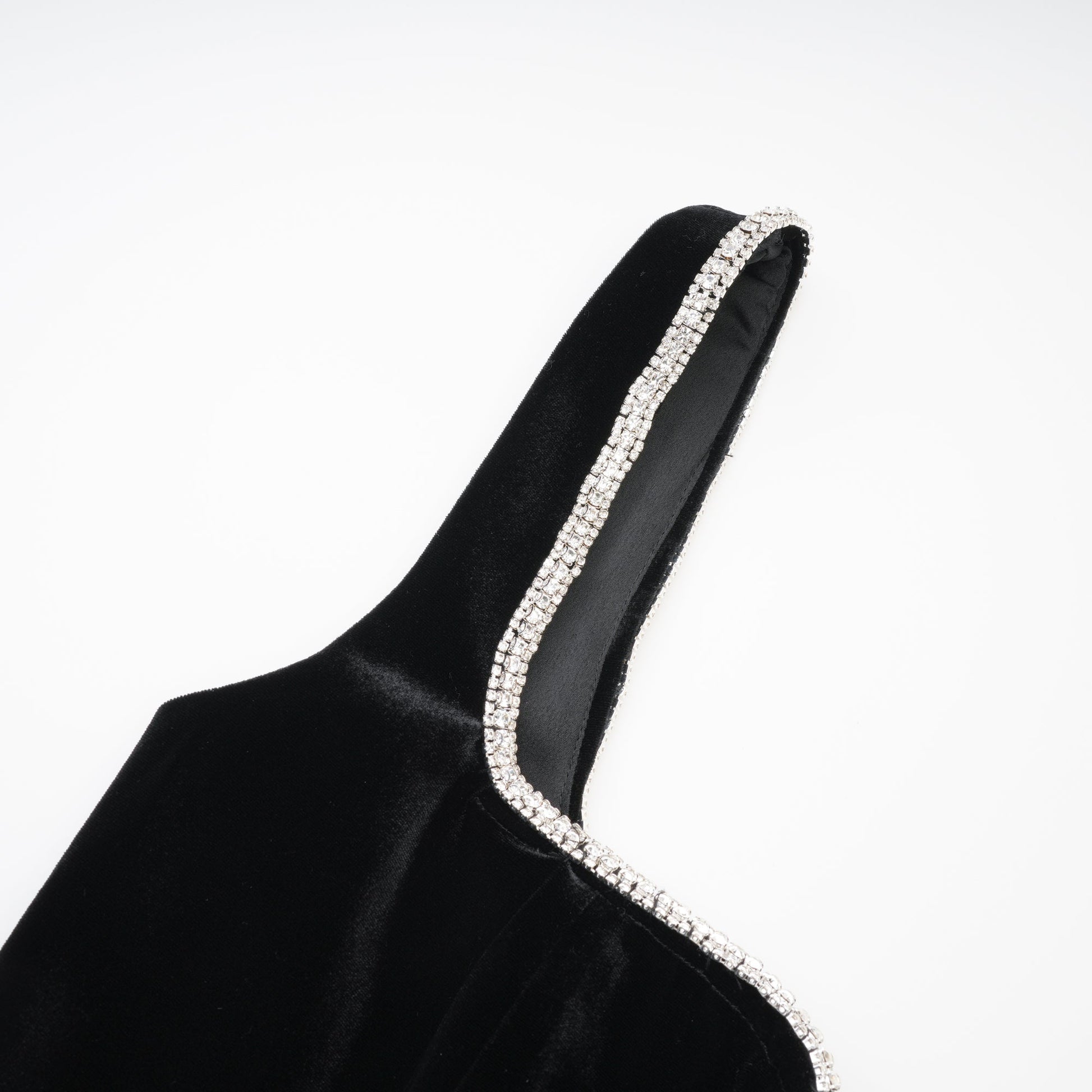 Olyssa Blanche Siyah U Yaka Midi Elbise