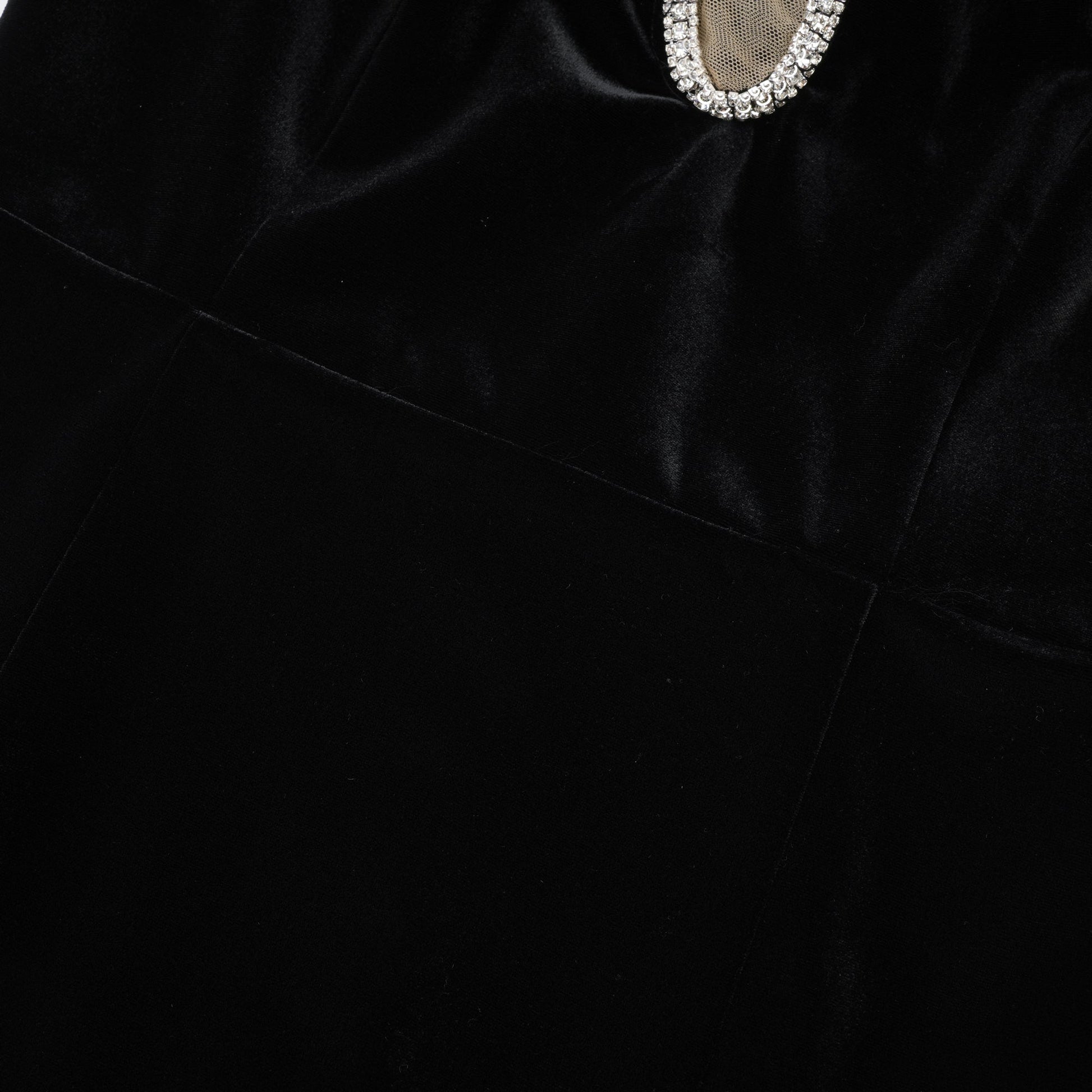 Olyssa Blanche Siyah U Yaka Midi Elbise