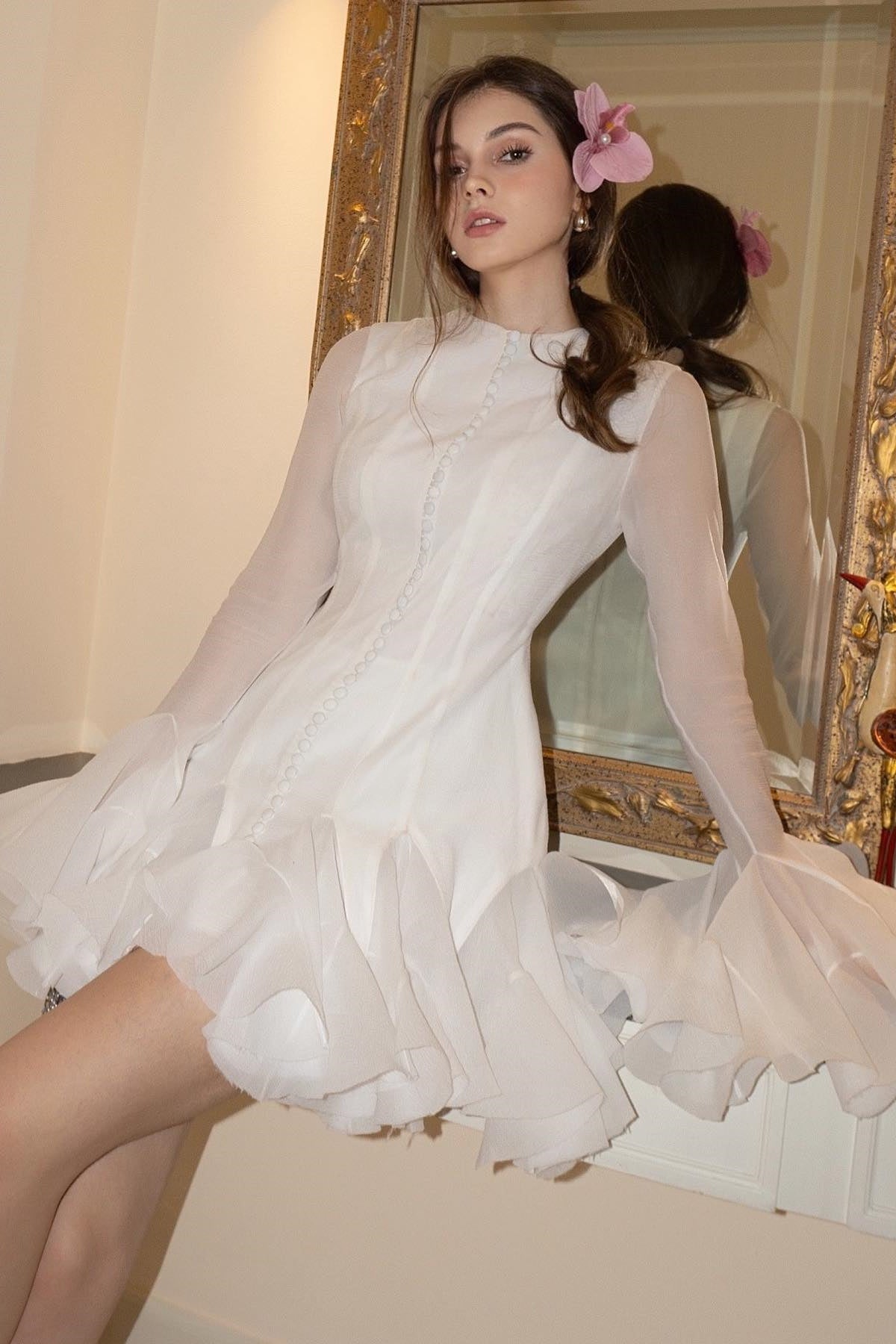 Olyssa Leila Flare Mini Elbise