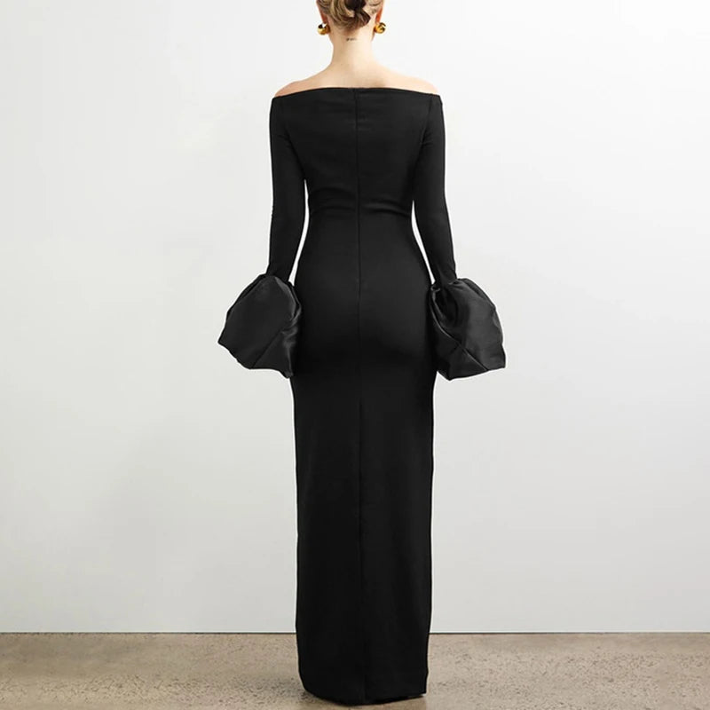 Saten Panel Jersey Yarım Elbise